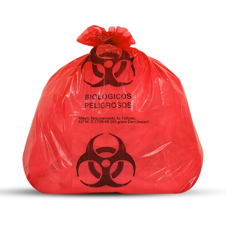 Bag Biohazard Waste Medegen Medical Products 7 to 10 gal. Red Bag Polyethylene 23 X 23 Inch 1.5mil 7-10Gallon by Medical Action Industries  ID 116